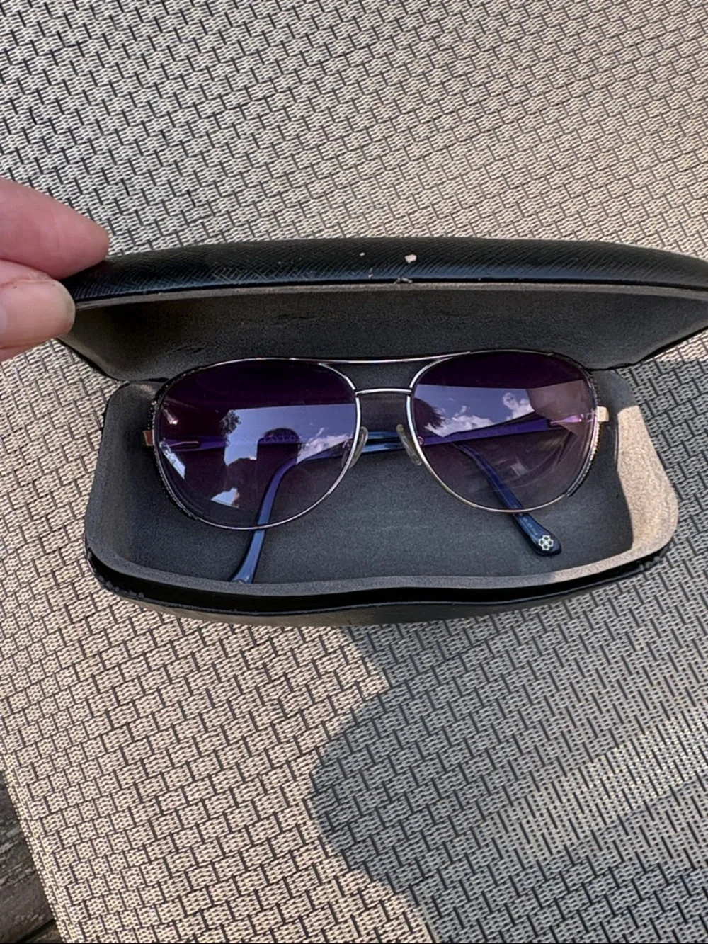 Ann Taylor Aviator Sunglasses with Purple Lenses